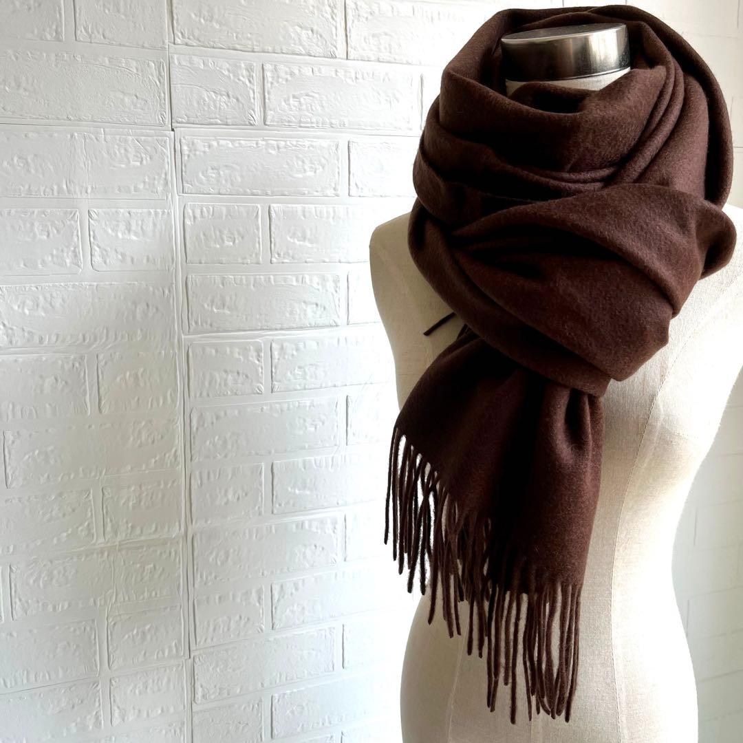 極上カシミヤ100%☆大判 ストール☆ チョコレート