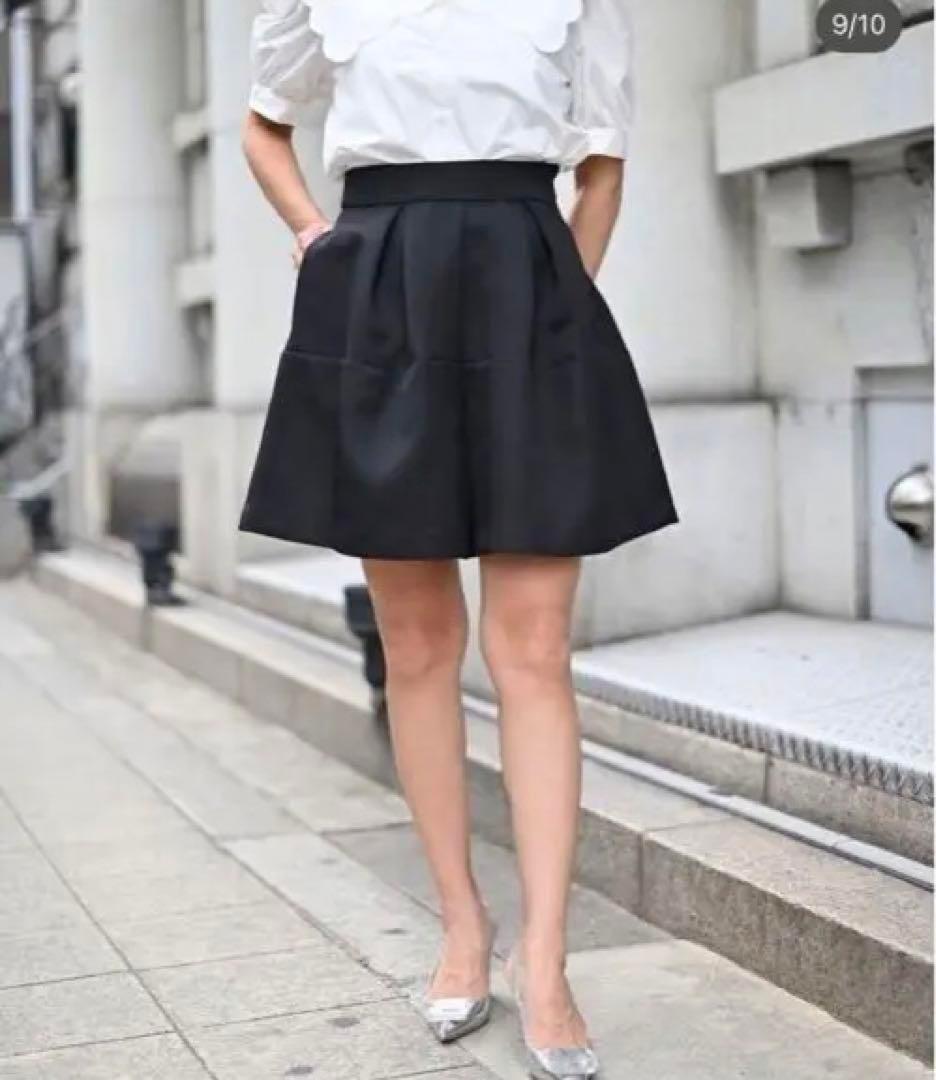 なき　　トレフルプラスワン　タックショートパンツ　黒　02