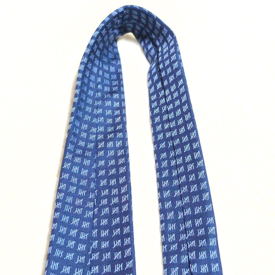 未使用級　HERMES　ネクタイ　ファソネ　H柄　ハイブランド　あんしん鑑定