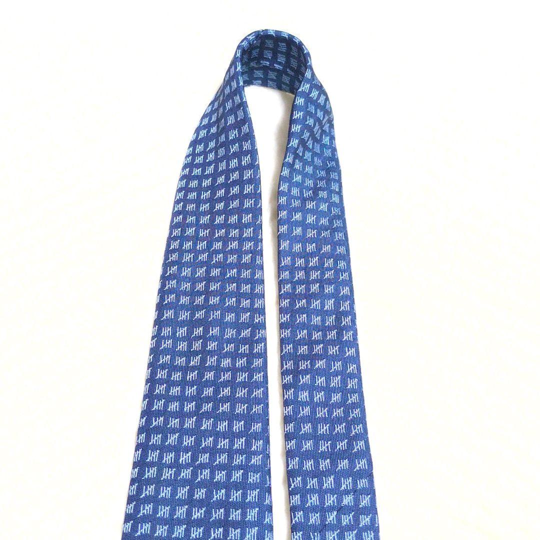 未使用級　HERMES　ネクタイ　ファソネ　H柄　ハイブランド　あんしん鑑定