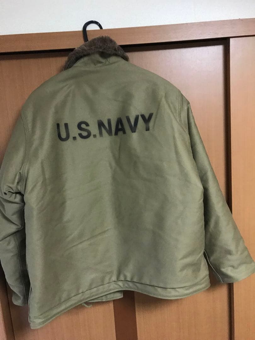 ヒューストン　USN U.S.NAVY ファー襟 ミリタリージャケットXXL美品