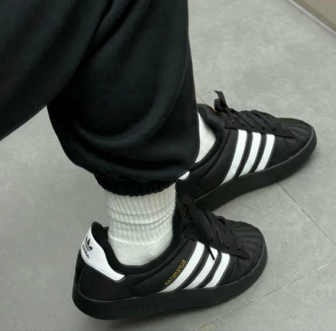 靴 adidas SUPERSTAR  W BLACK 25.5cm