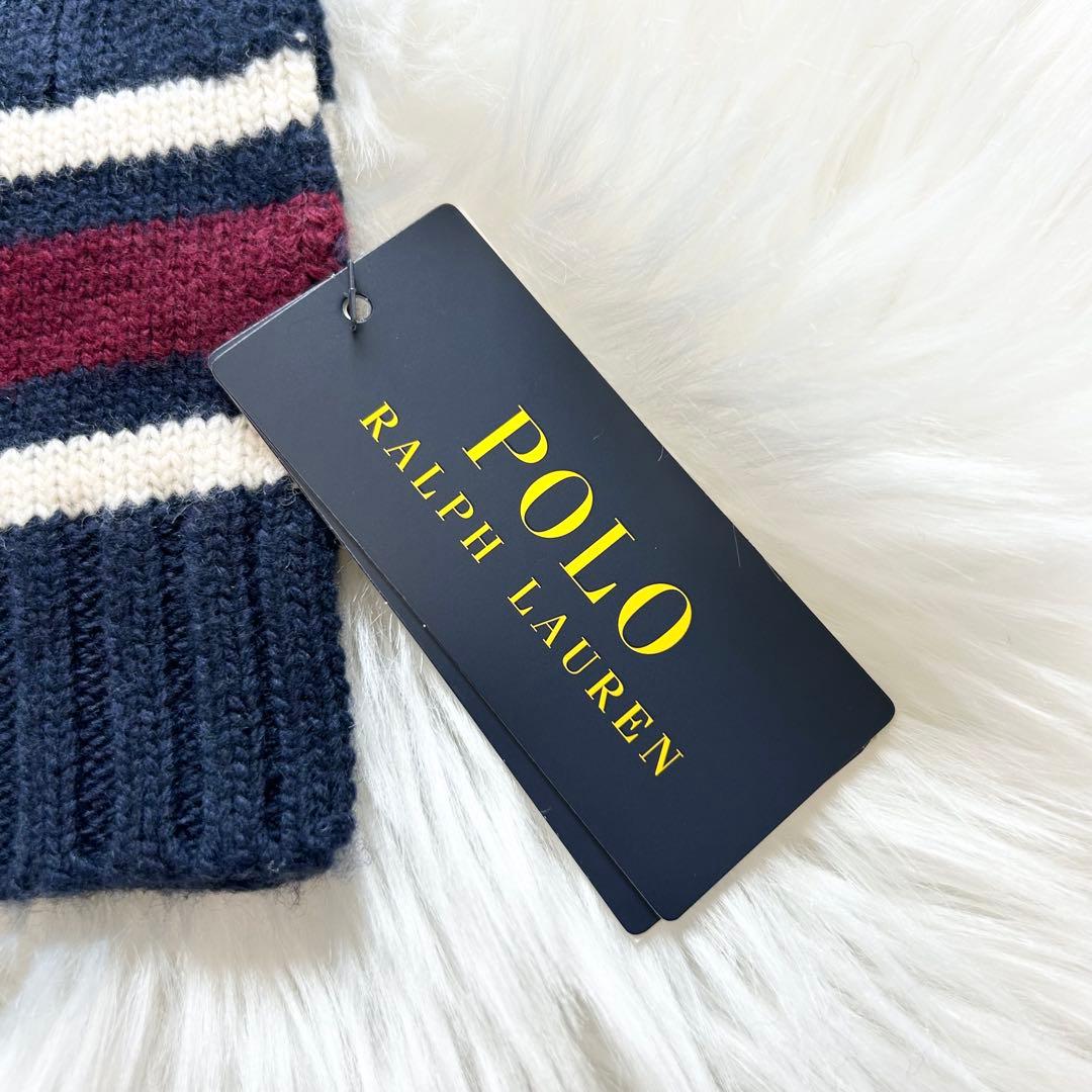 POLO RALPH LAUREN マフラー　ポロベア　ベア　刺繍　ネイビー