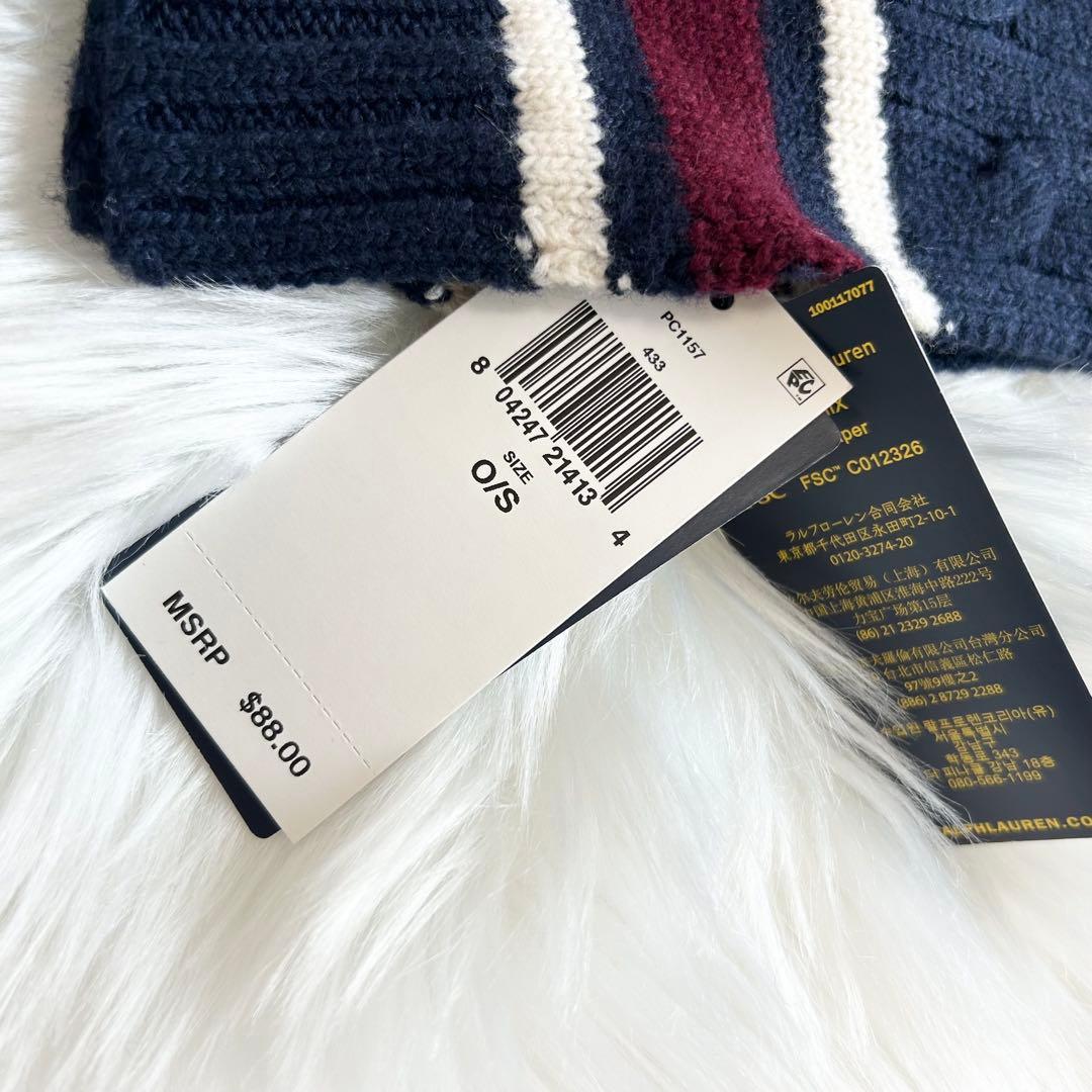 POLO RALPH LAUREN マフラー　ポロベア　ベア　刺繍　ネイビー
