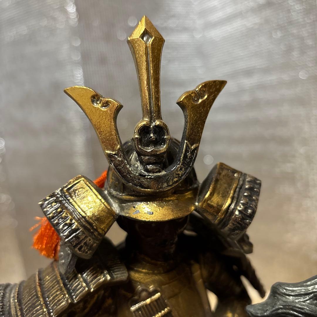 置物　楠木正成　馬上の武者　渡辺景秋作　七五三