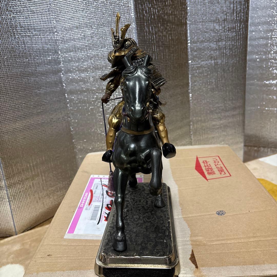 置物　楠木正成　馬上の武者　渡辺景秋作　七五三