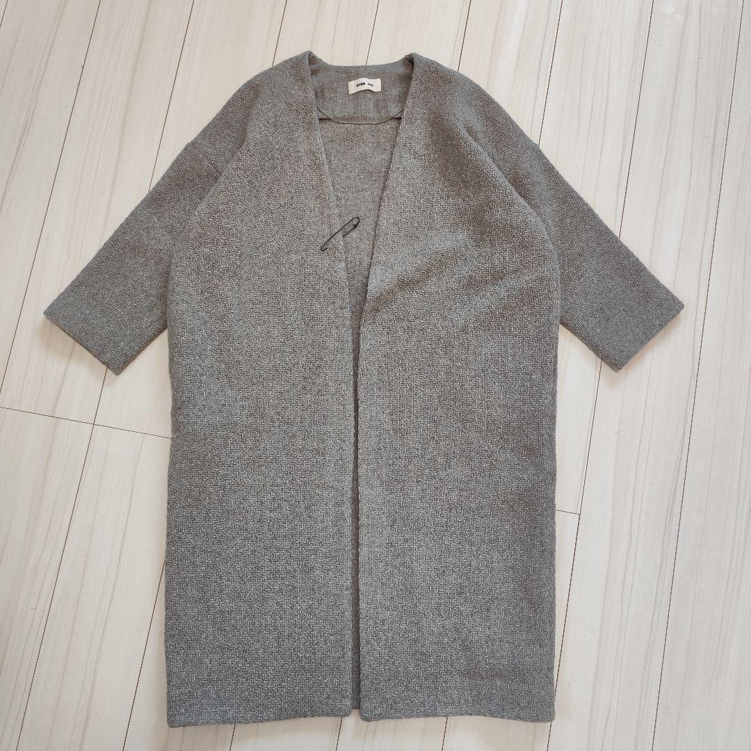 s*i様 evam eva エヴァムエヴァ ウールツイードローブコート モカ 3