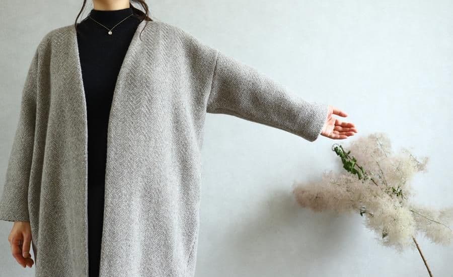 s*i様 evam eva エヴァムエヴァ ウールツイードローブコート モカ 3