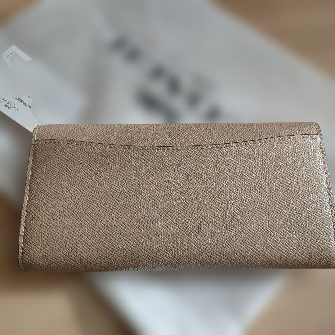 COACH ベージュ エンベロープ型長財布