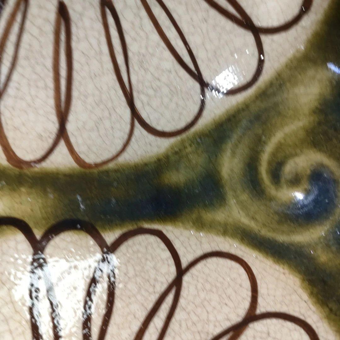 A1346-4/織部向日葵文茶碗揃10客/小鉢/向付/銘々皿/飾鉢/懐石道具/