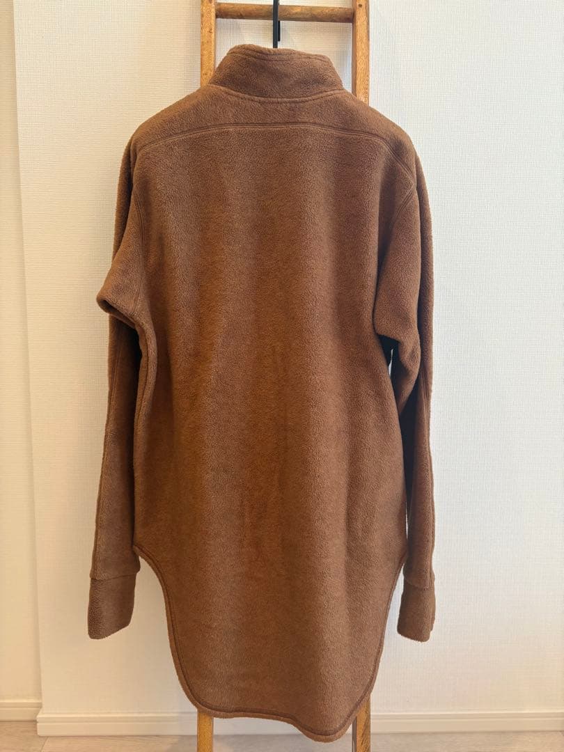 nowosブラウン フリース ハーフジップ トレーナー