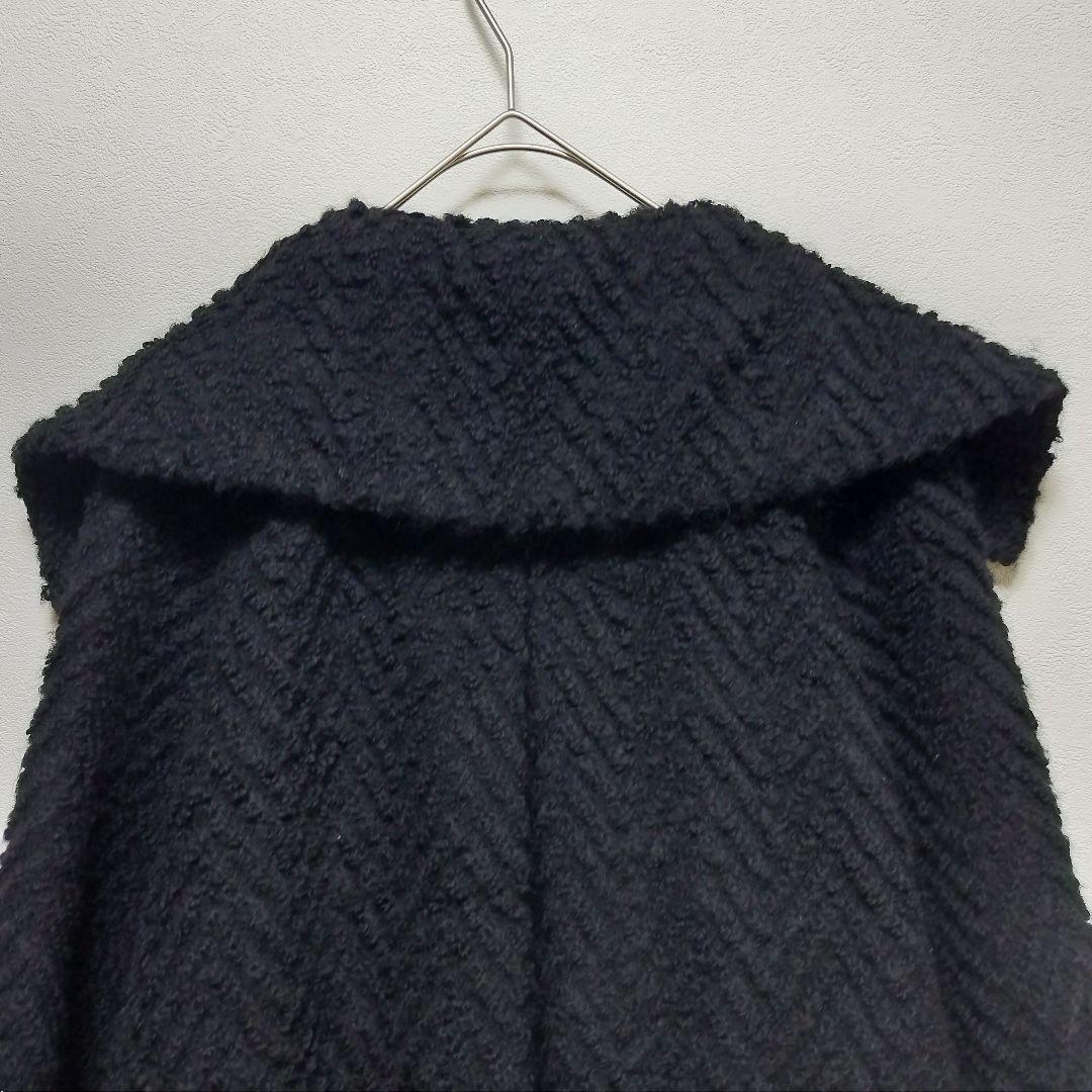 【EPOCA】エポカ ダブルショートコート ブラック 40 Ｌ 上質ウール 上品