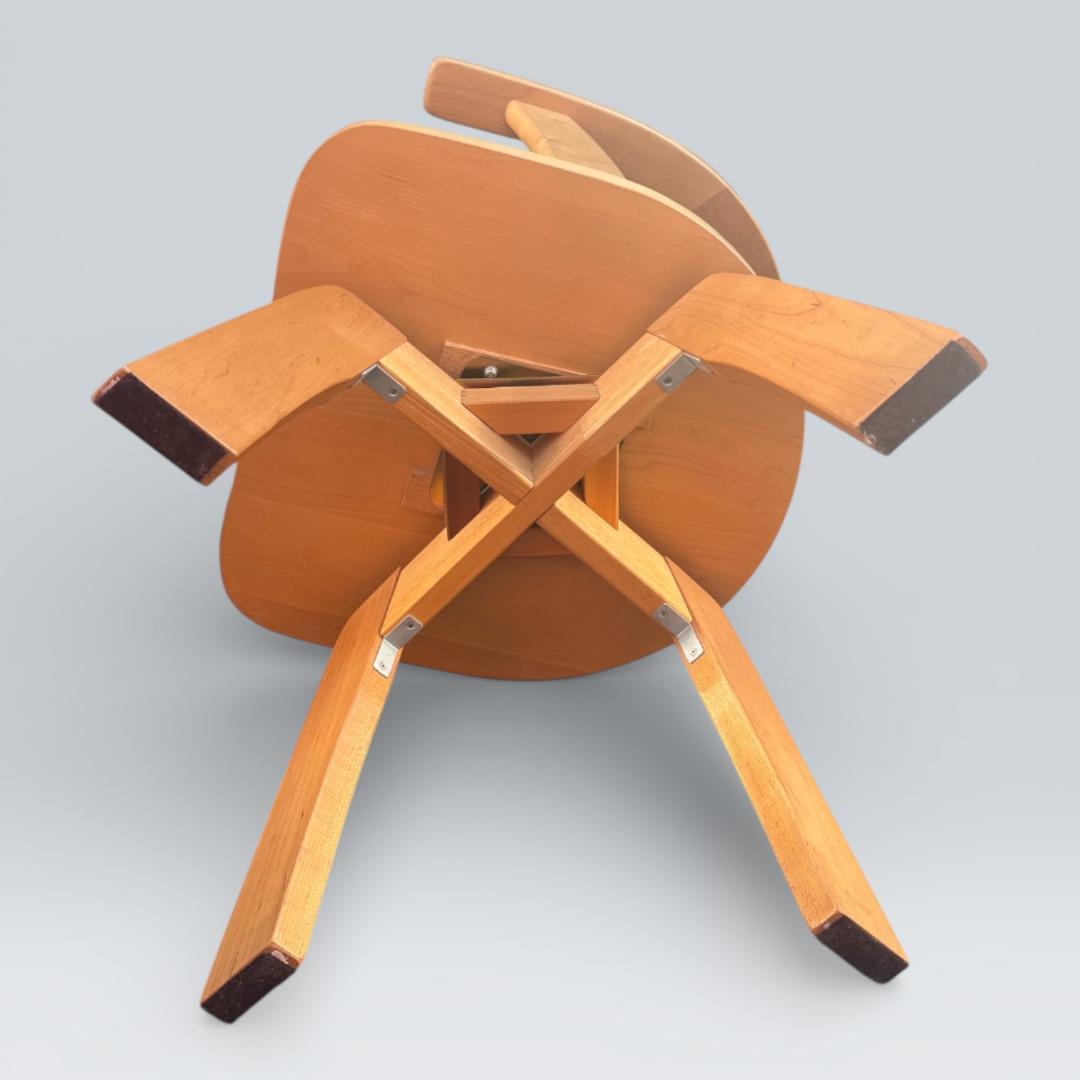 【最終価格】大川家具 回転ダイニングチェア 肘付き 幅58cm 天然木①