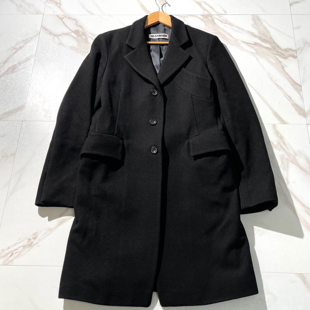 入手困難✨ ジルサンダー カシミヤ混 チェスターコート ウール ブラック
