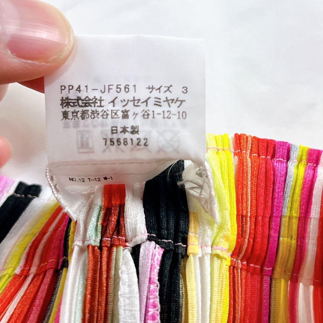 極美品✨PLEATS PLEASE パンツ マルチストライプ マルチカラー 総柄