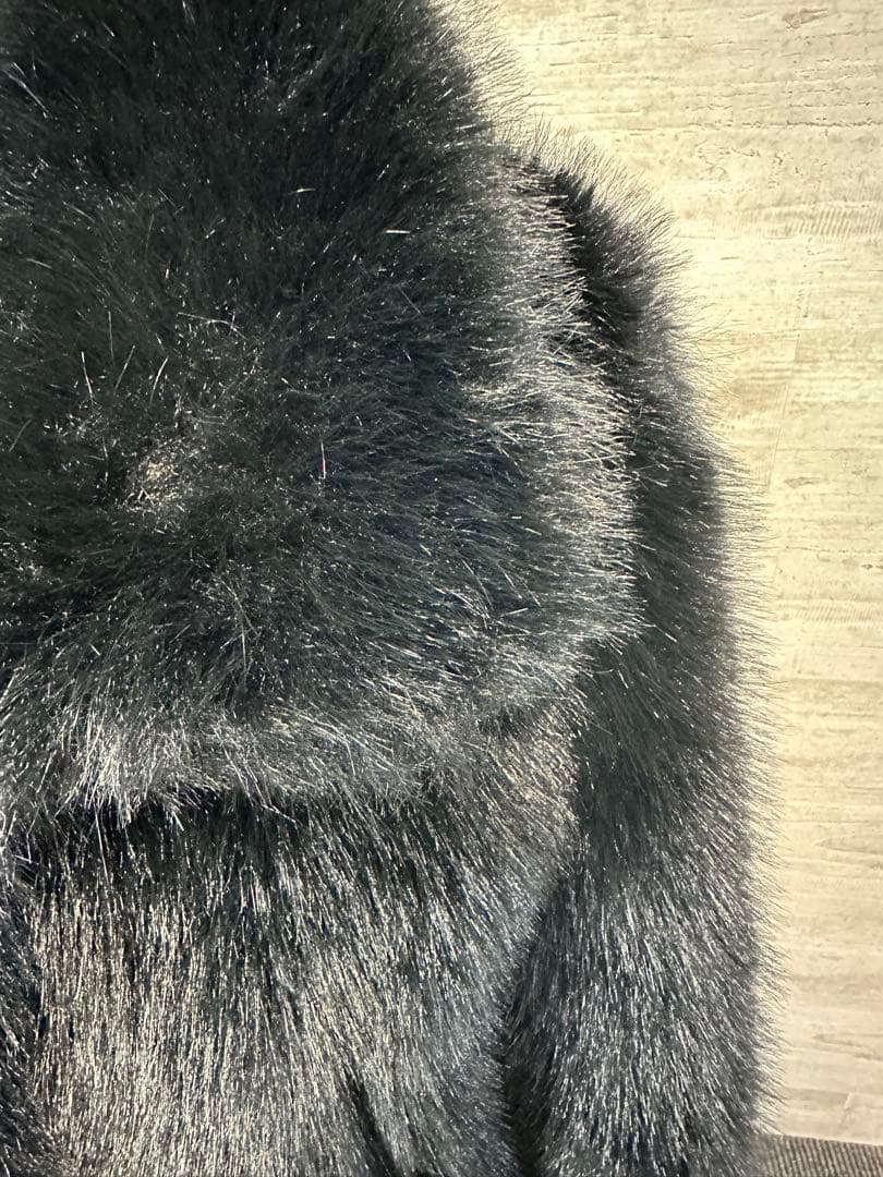 ZARA フェイクファーショートコート XS ブラック　ファーコート　ムートン