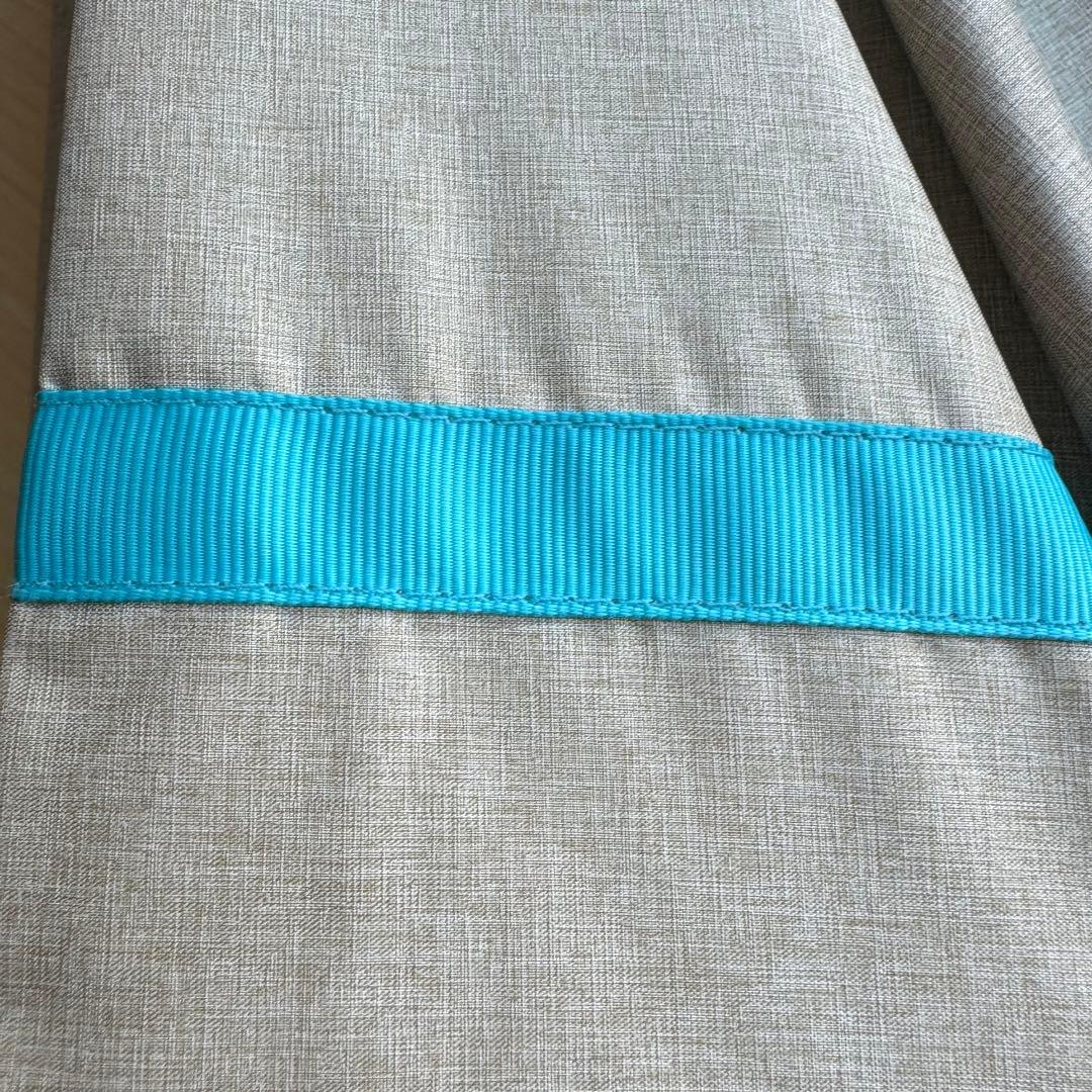 ★新品★フルラ　晴雨兼用　日傘　長傘　１級遮光　スライド式　ベージュ×ブルー