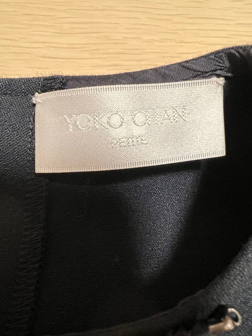 YOKO CHAN PETITE ロングスリーブパールヘムスカラップドレス　M