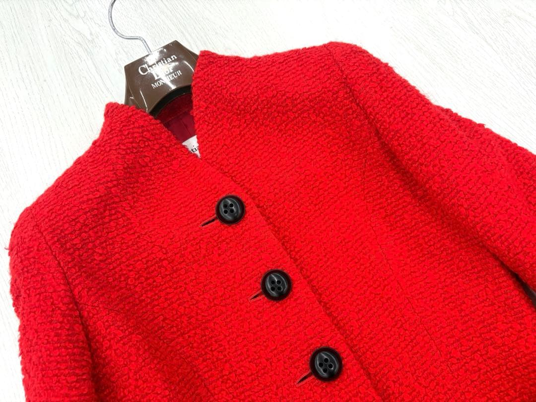 美品✨ヴィンテージ✨Christian Dior ツイード ノーカラージャケット