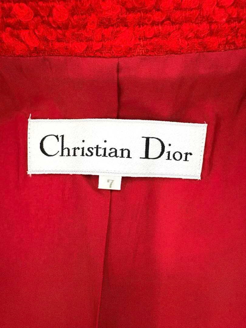 美品✨ヴィンテージ✨Christian Dior ツイード ノーカラージャケット