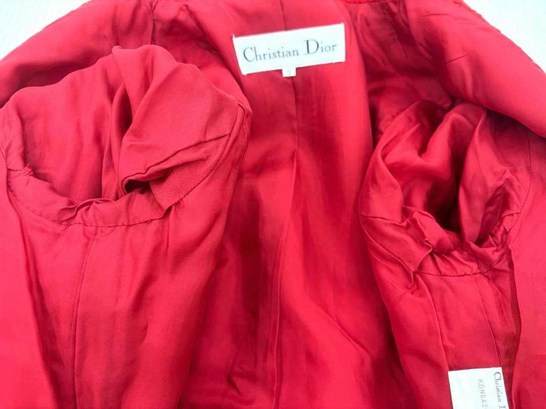 美品✨ヴィンテージ✨Christian Dior ツイード ノーカラージャケット