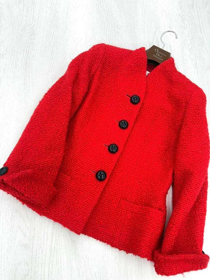 美品✨ヴィンテージ✨Christian Dior ツイード ノーカラージャケット
