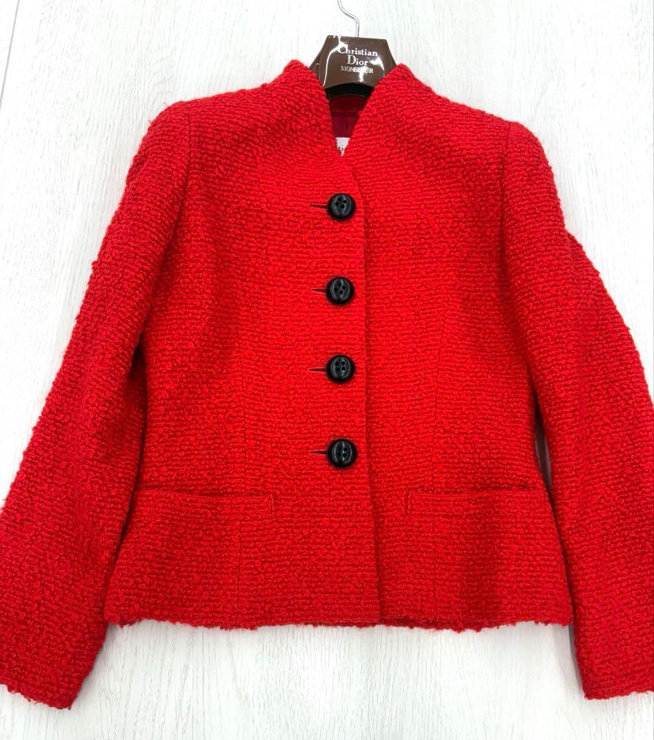 美品✨ヴィンテージ✨Christian Dior ツイード ノーカラージャケット