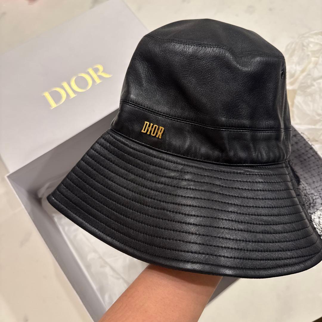 Dior ブラック バケットハット ネット付き