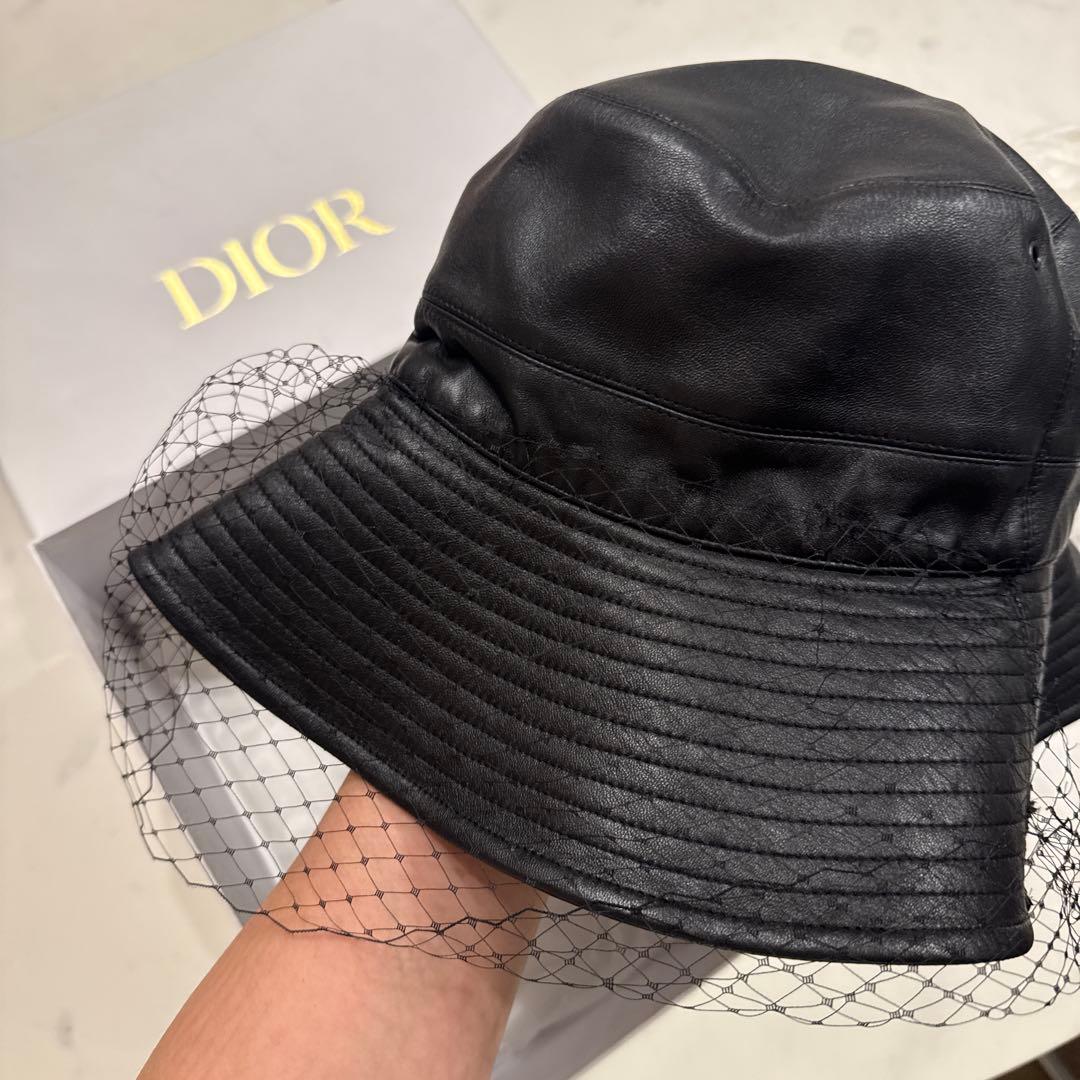 Dior ブラック バケットハット ネット付き