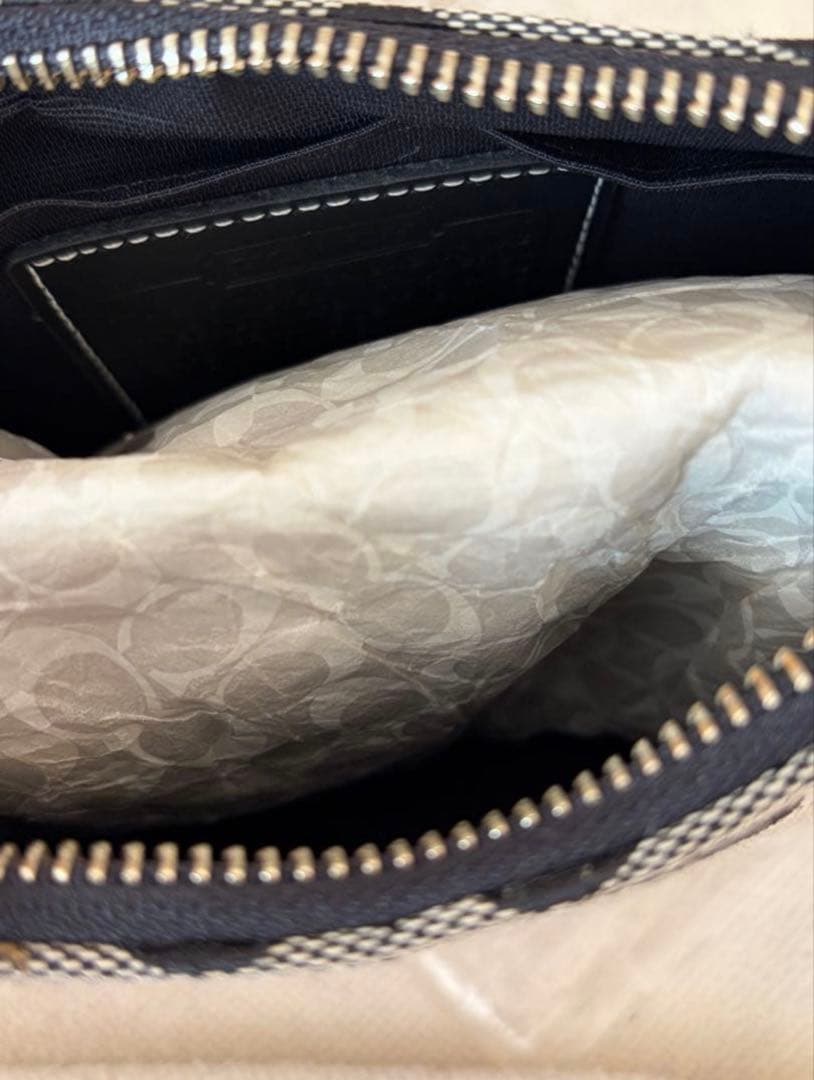 【極美品】COACH コーチ アクセサリーポーチ キャンバス 黒 6094