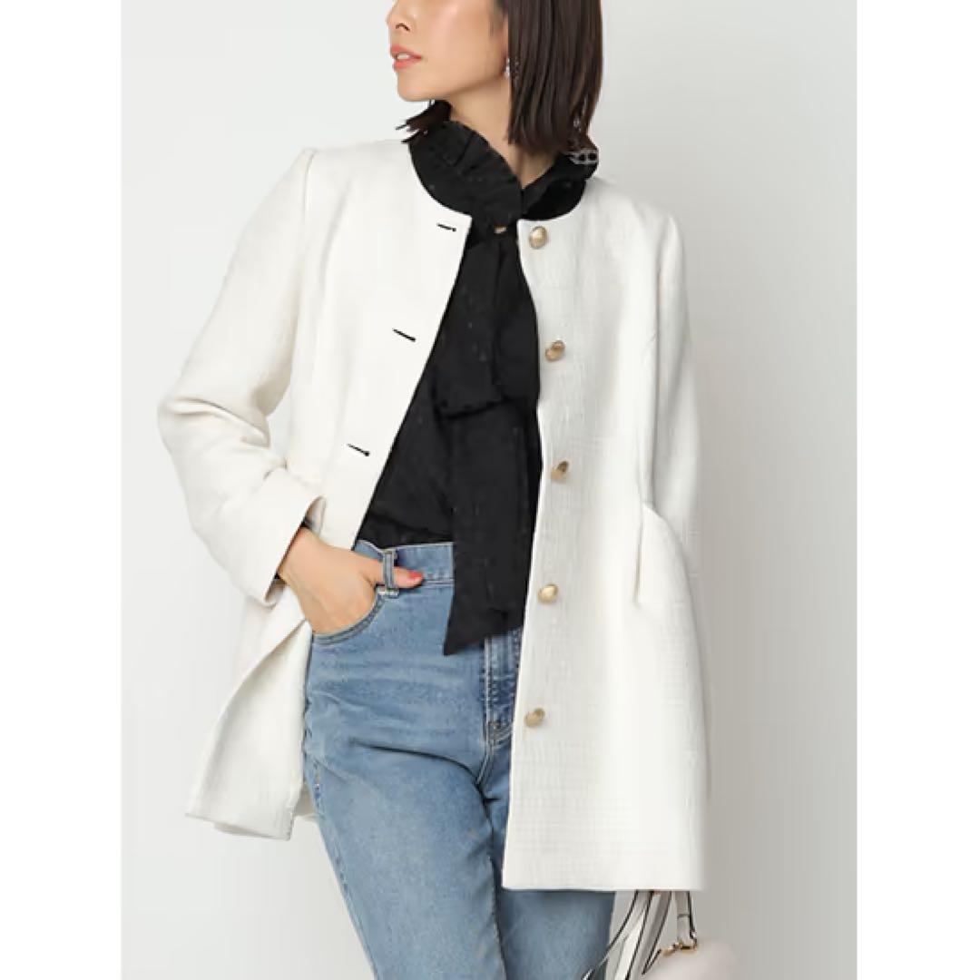 Arpege story CADUNE ツイードペプラムジャケット 36