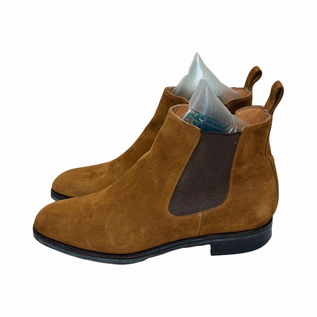 YANKOブラウンのスエードサイドゴアメンズブーツ