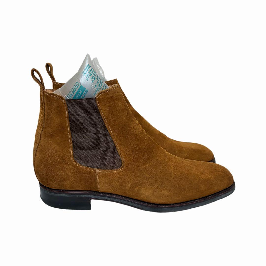 YANKOブラウンのスエードサイドゴアメンズブーツ