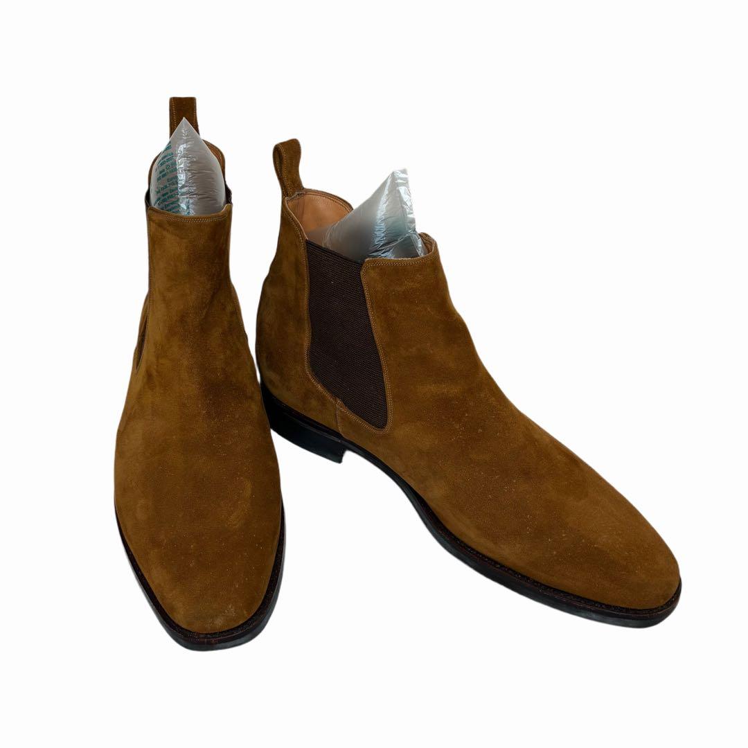 YANKOブラウンのスエードサイドゴアメンズブーツ