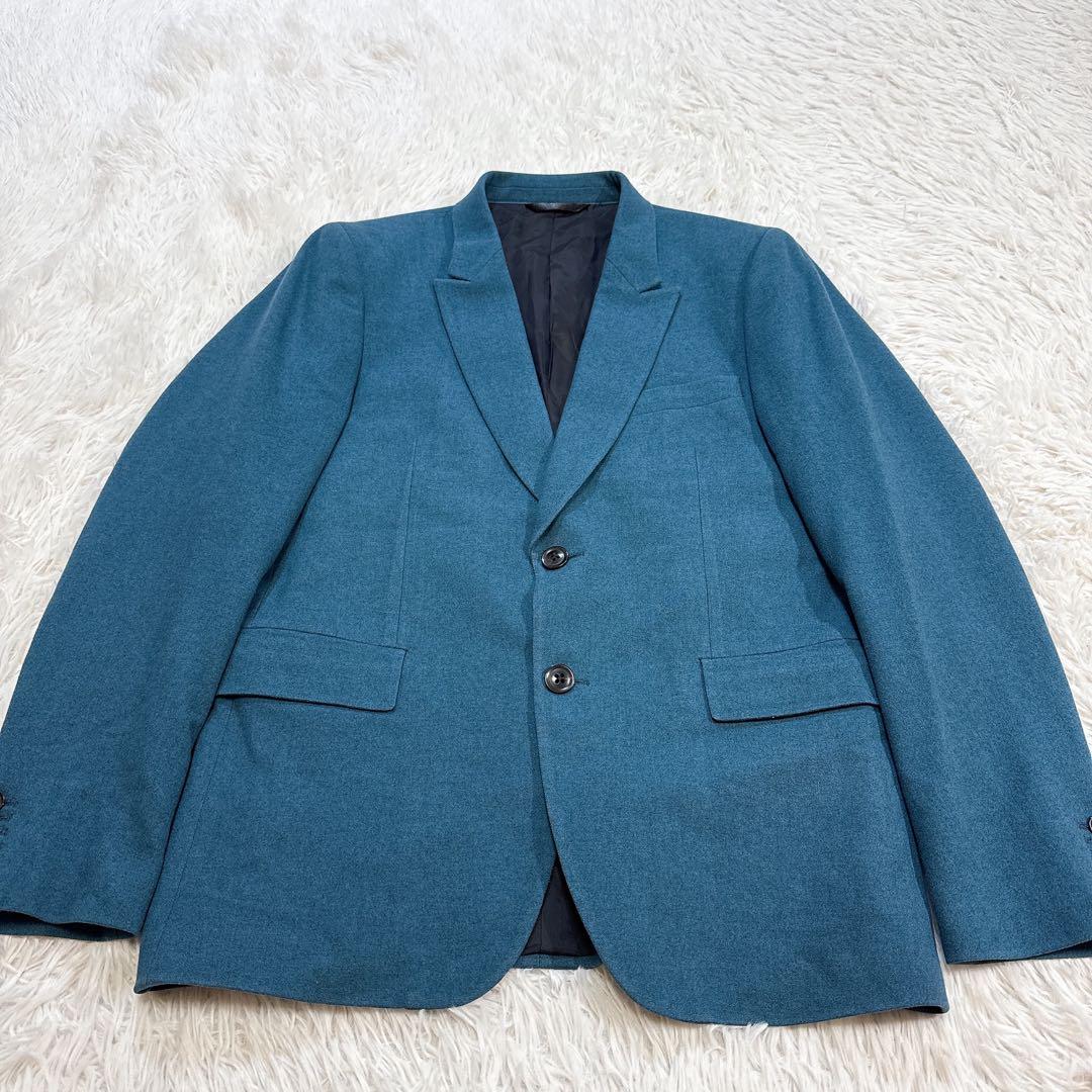 【極美品】ポールスミス テーラードジャケット 幾何学模様 グリーン M