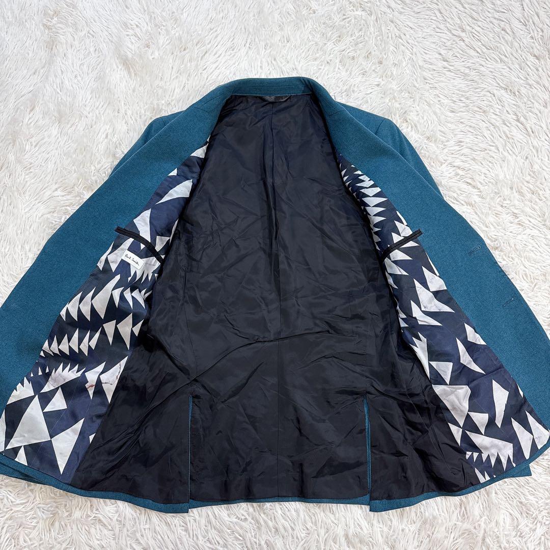 【極美品】ポールスミス テーラードジャケット 幾何学模様 グリーン M