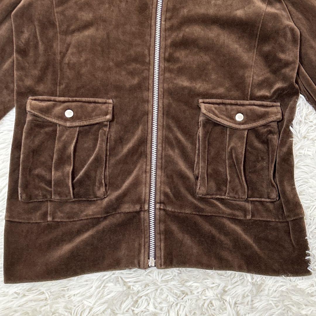 【T80】adidas ジャージ　ベロア　ブラウン セットアップ