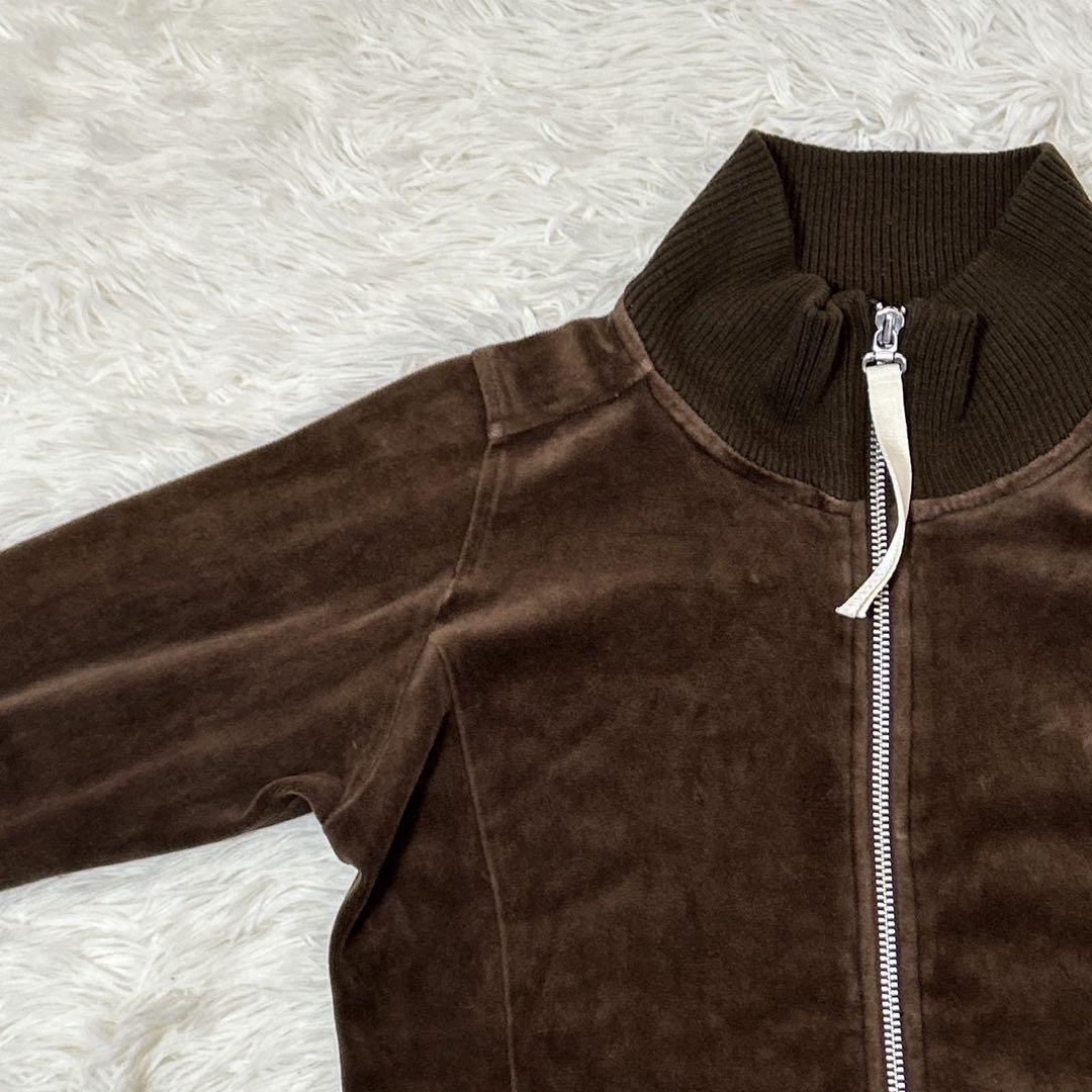 【T80】adidas ジャージ　ベロア　ブラウン セットアップ