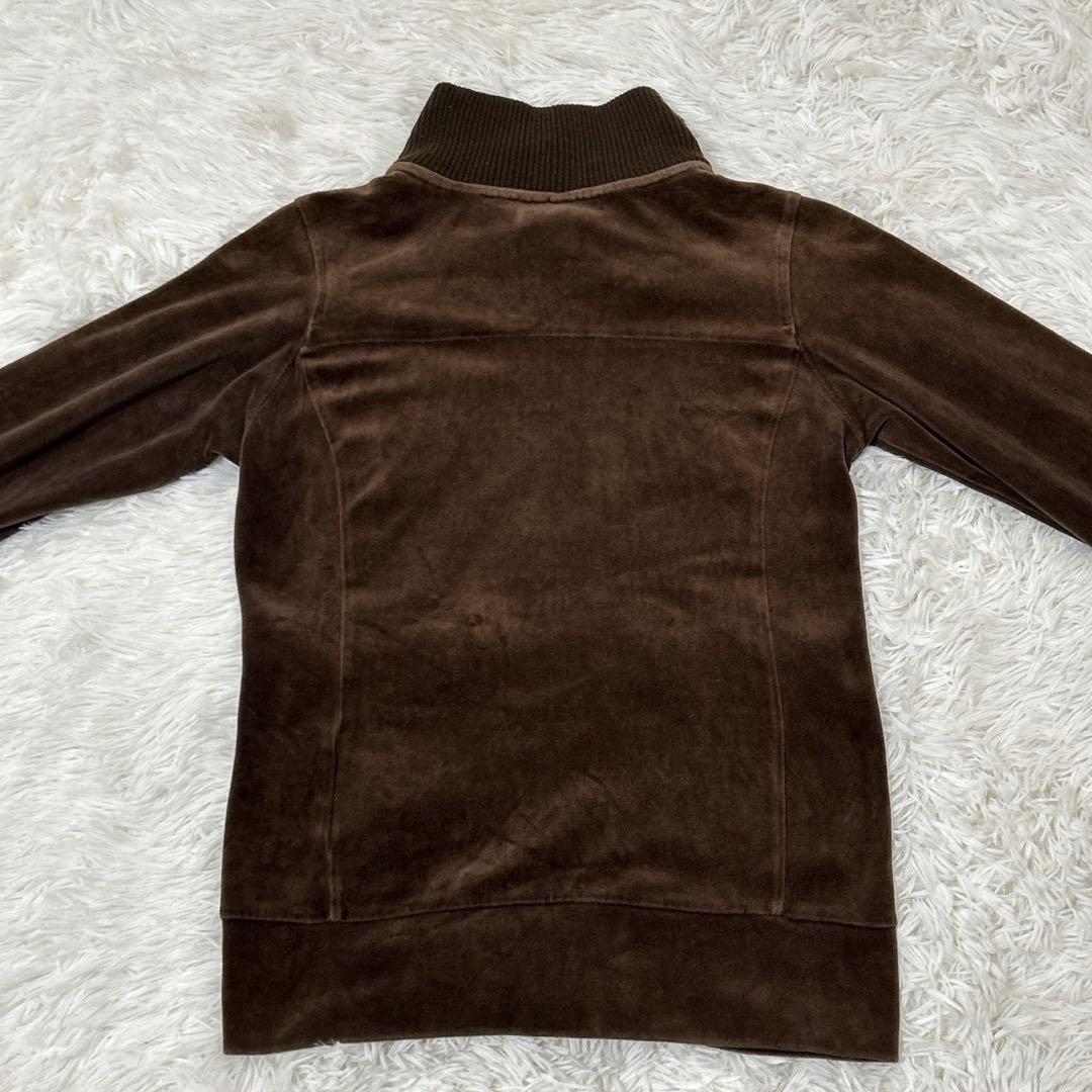 【T80】adidas ジャージ　ベロア　ブラウン セットアップ