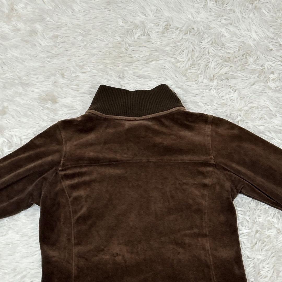 【T80】adidas ジャージ　ベロア　ブラウン セットアップ