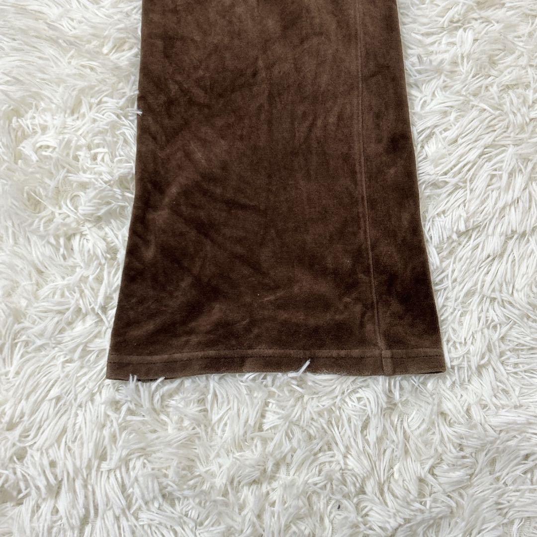 【T80】adidas ジャージ　ベロア　ブラウン セットアップ