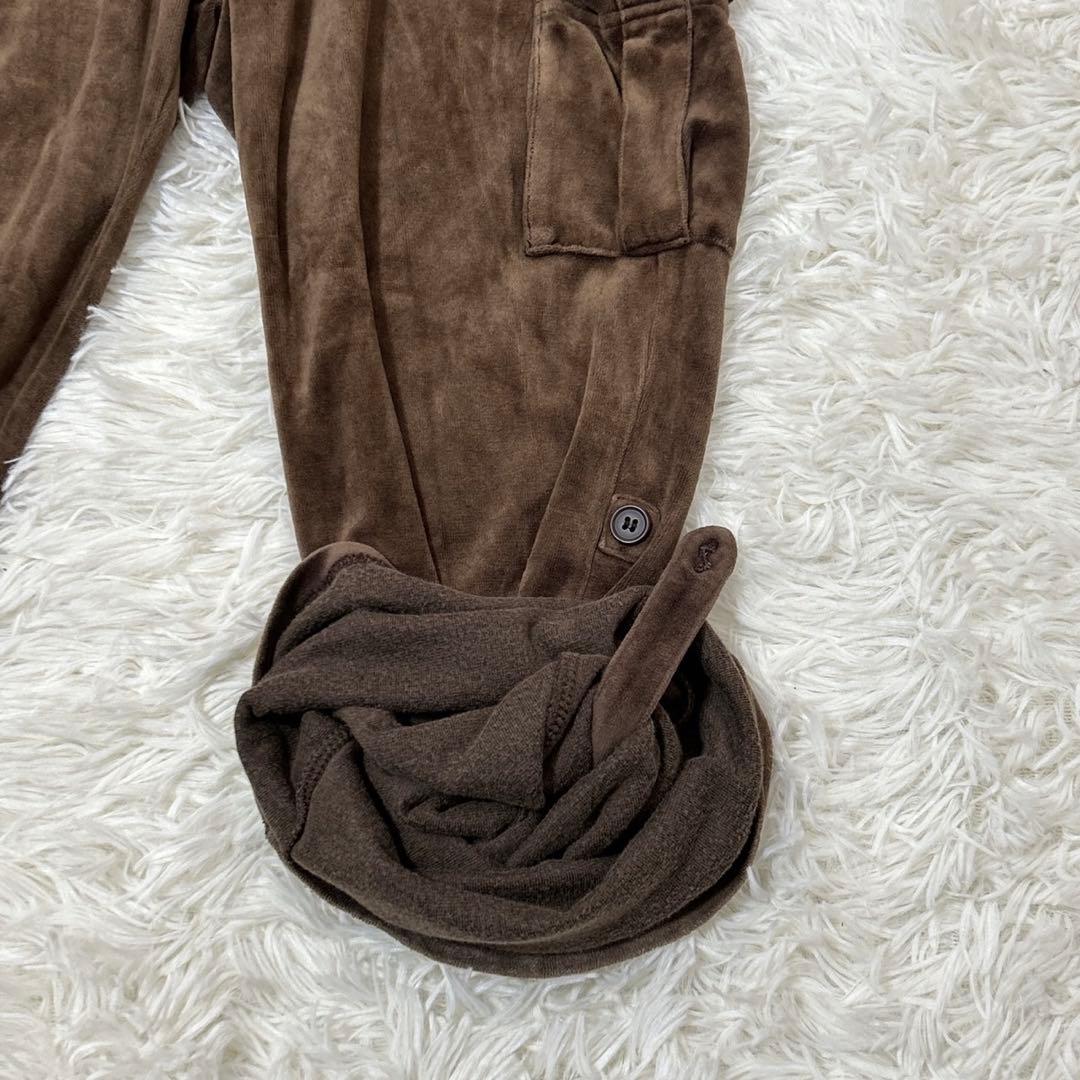 【T80】adidas ジャージ　ベロア　ブラウン セットアップ