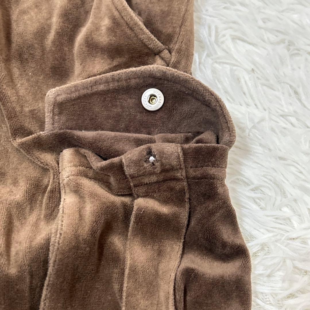 【T80】adidas ジャージ　ベロア　ブラウン セットアップ