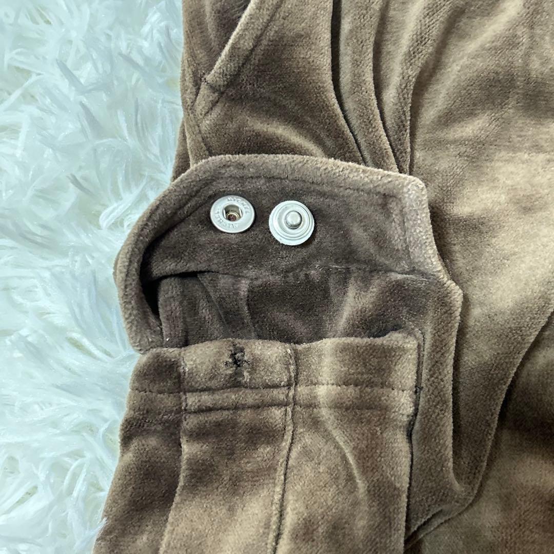 【T80】adidas ジャージ　ベロア　ブラウン セットアップ