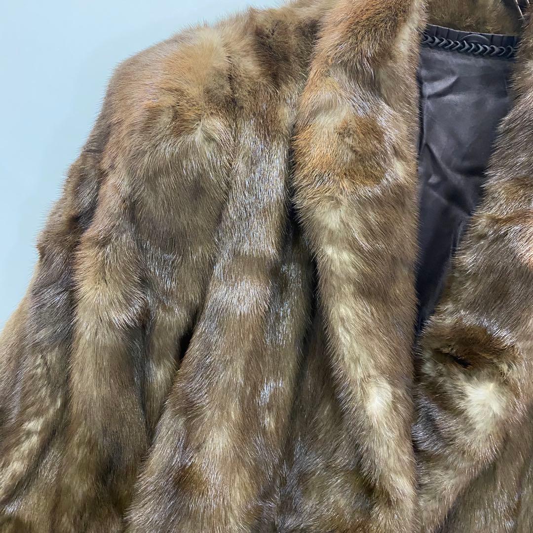 sh2297 SAGA MINK サガミンク　ブラウン 毛皮 ロングコート