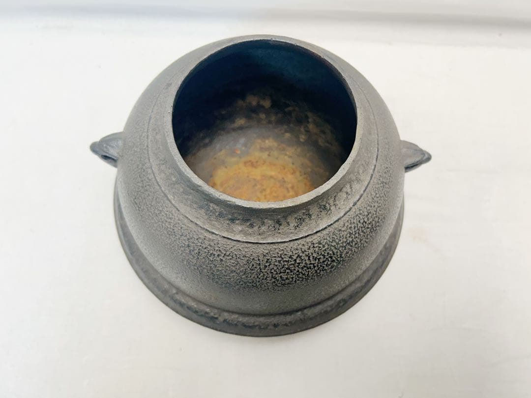 美品 茶道具 唐銅鬼面風炉 真形釜添 野々田製電熱器 敷板3点セット 紙箱