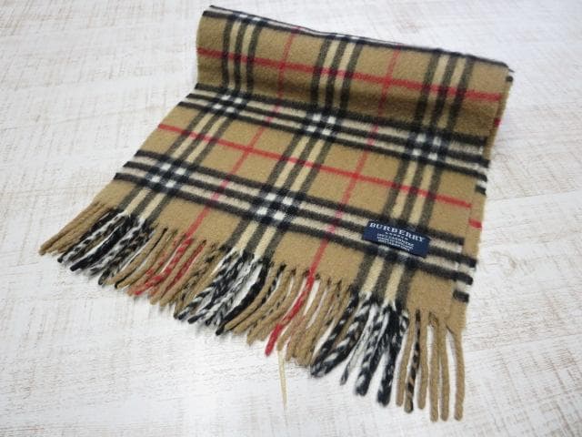 英国製 BURBERRY バーバリー マフラー カシミヤ100％