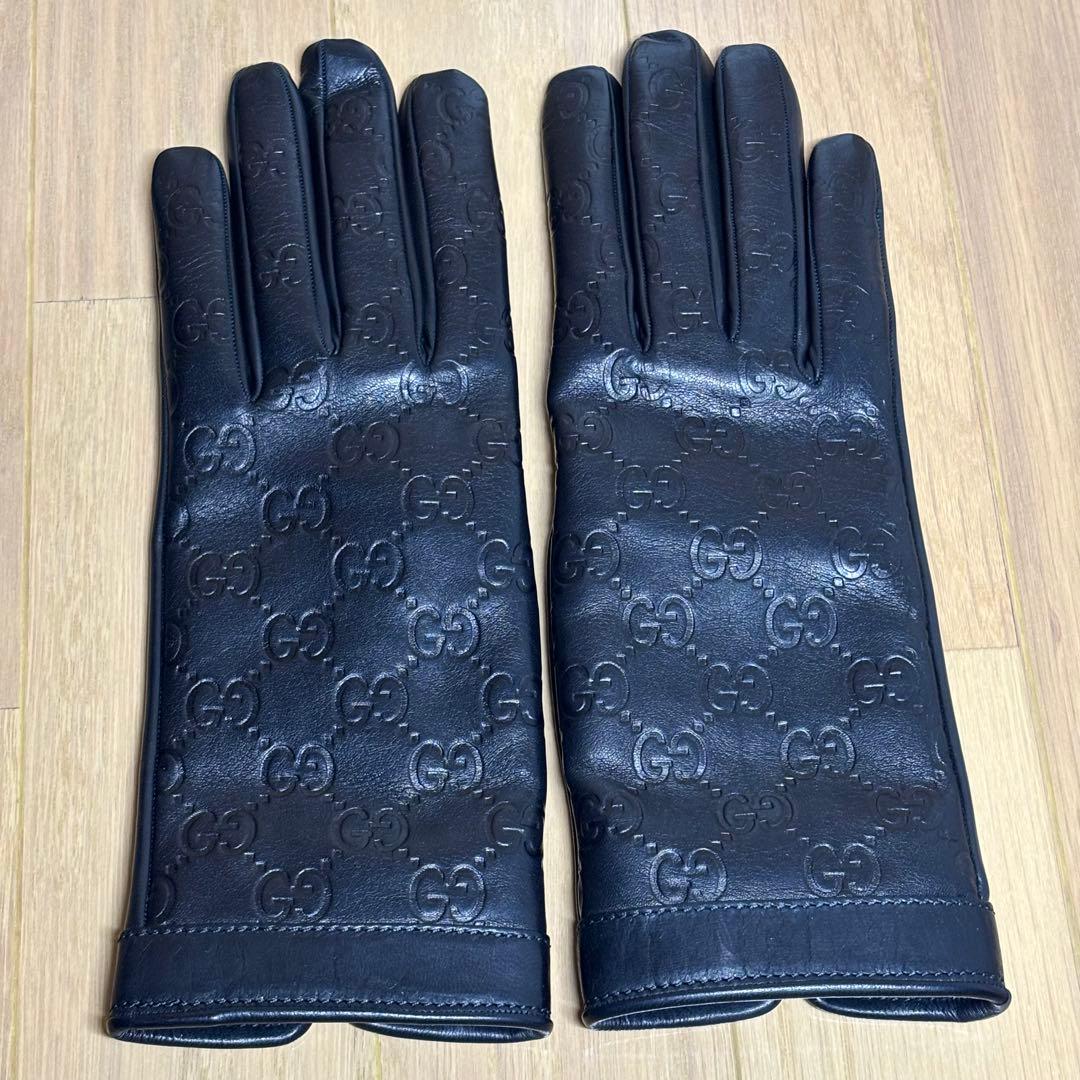 グッチ GUCCI シープスキン レザー グローブ ウィメンズ 裏地カシミヤ