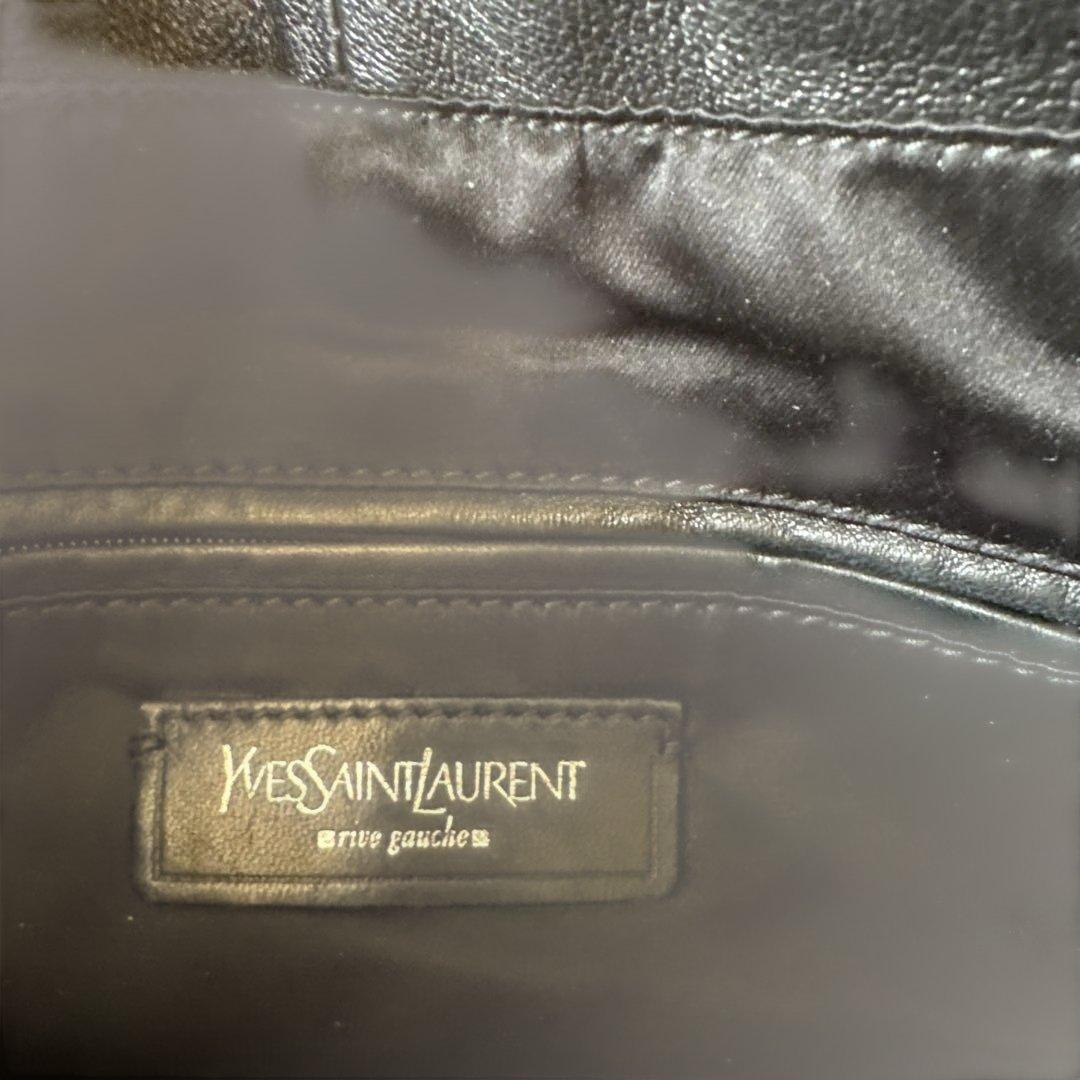 YSL ブラックレザートートバッグ