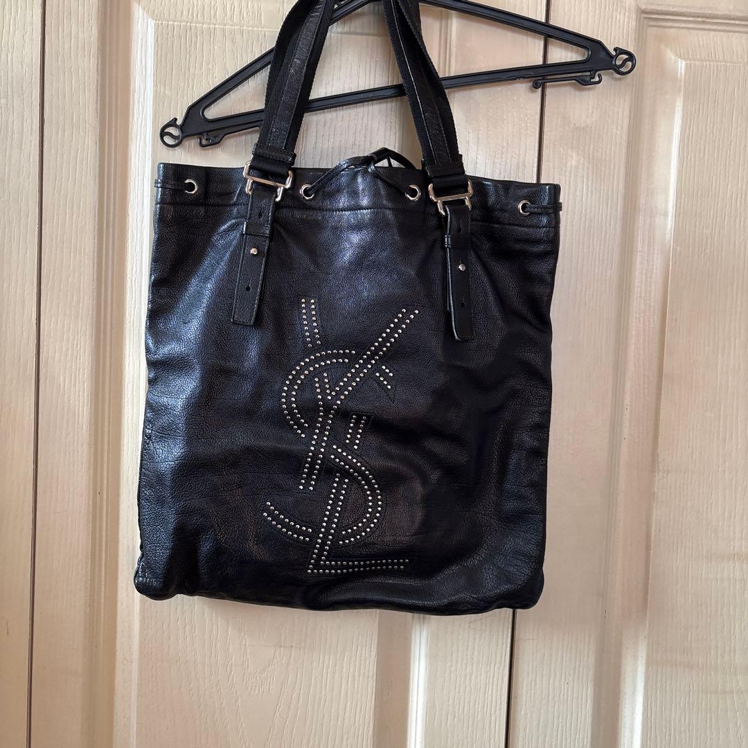 YSL ブラックレザートートバッグ